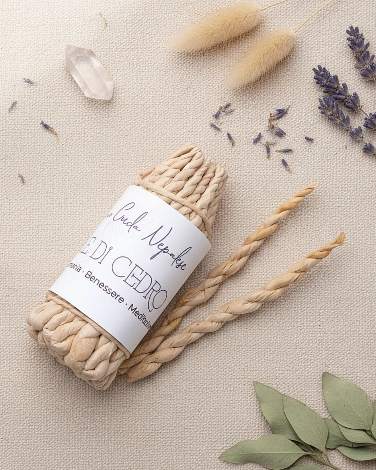 mazzetto-fascio di incenso naturale in corda nepalese artigianale profumo di cedro