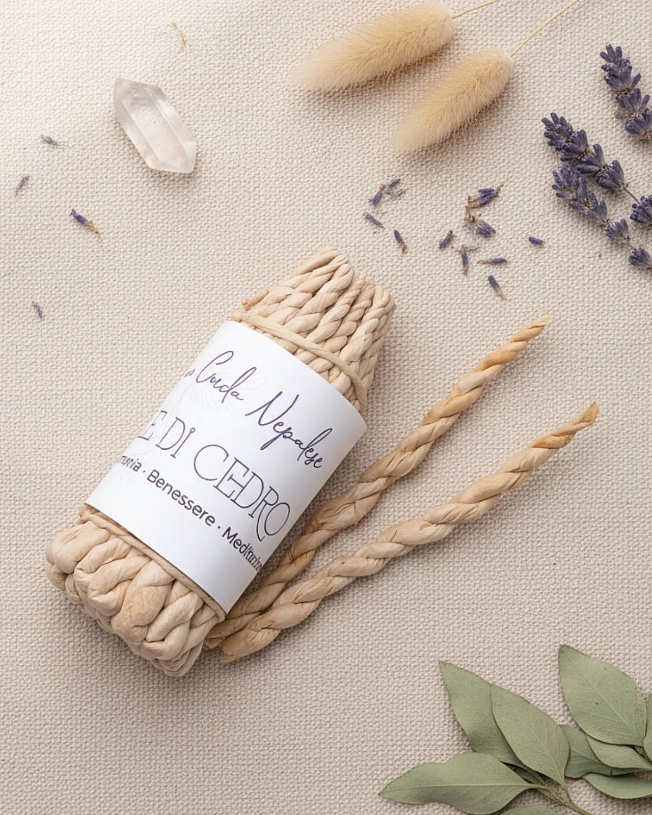 mazzetto-fascio di incenso naturale in corda nepalese artigianale profumo di cedro