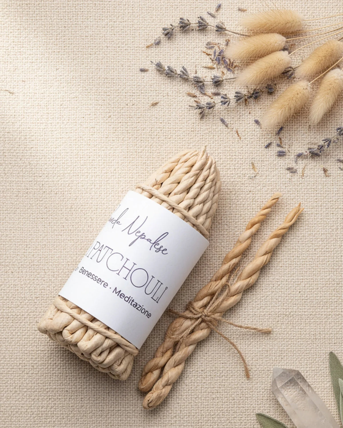 mazzetto-fascio di incenso naturale in corda nepalese artigianale profumo di patchouli