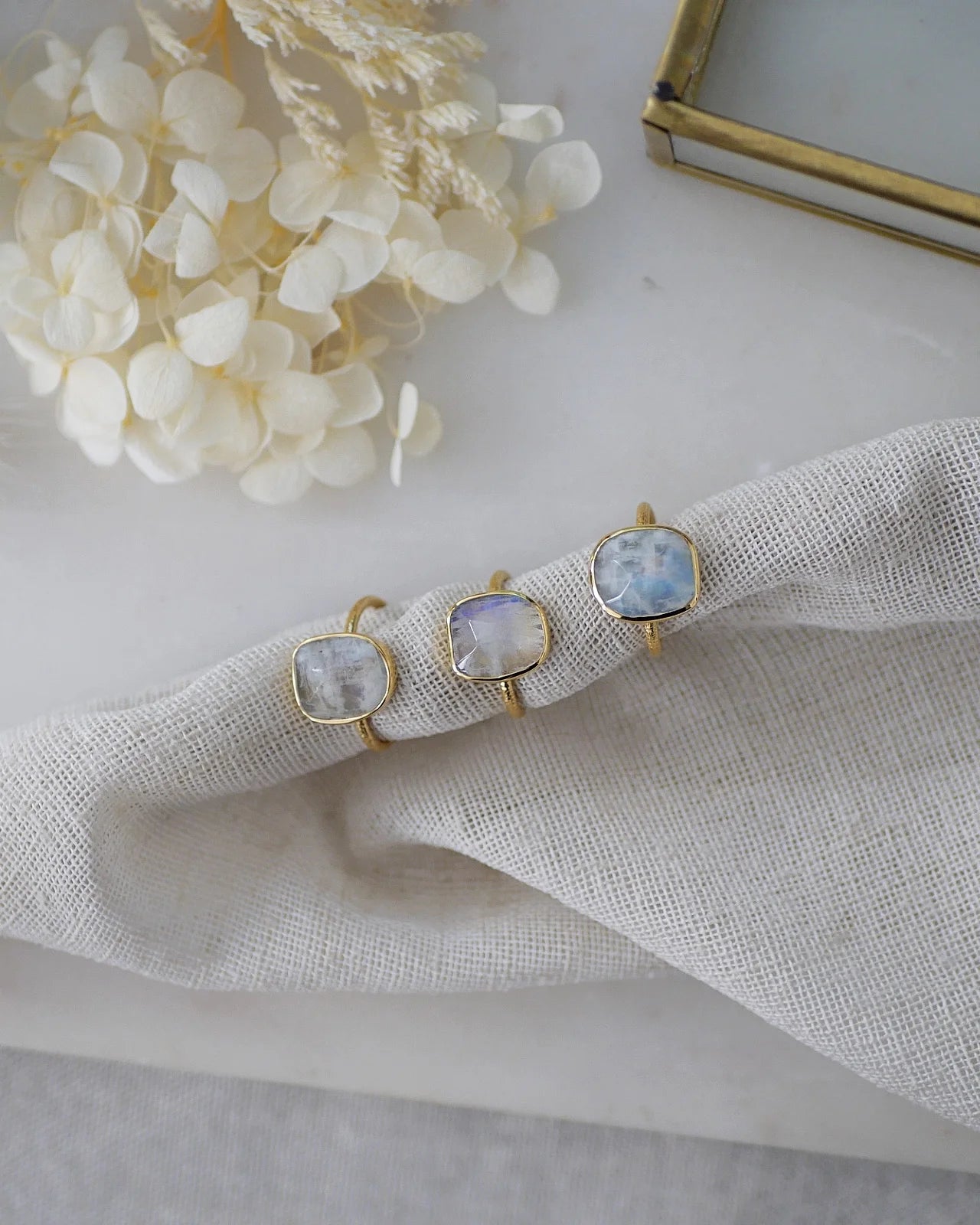 anello artigianale made in France ottone placcato oro 18k 2 micron con pietre naturali