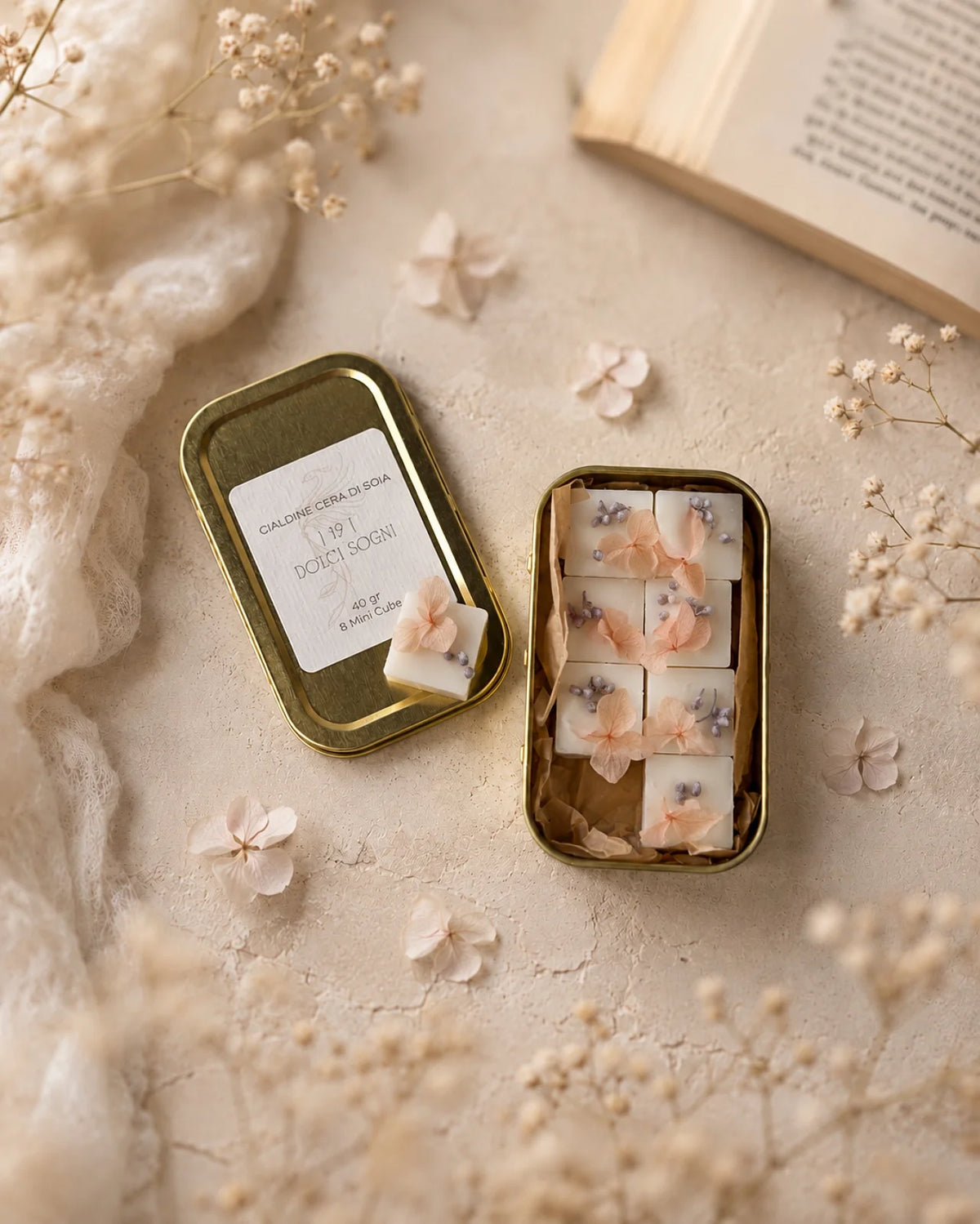 mini cialdine in cera di soia profumata | zollette tart per brucia essenze - artigianali e Made in Italy | Profumo di vaniglia, biscotti, latte, tonka