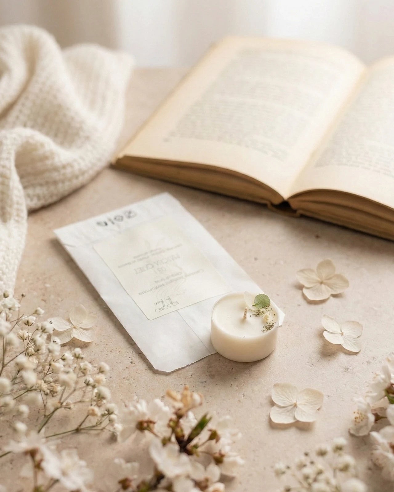 Piccole candeline profumate tealight in contenitore di PLA biodegradabile e sostenibile - pura cera di soia 100% vegetale - made in italy a Roma - 12 A Luce Bassa | profumo verde, cremoso e muschiato al matcha, cocco, frutti di bosco e petali di viola