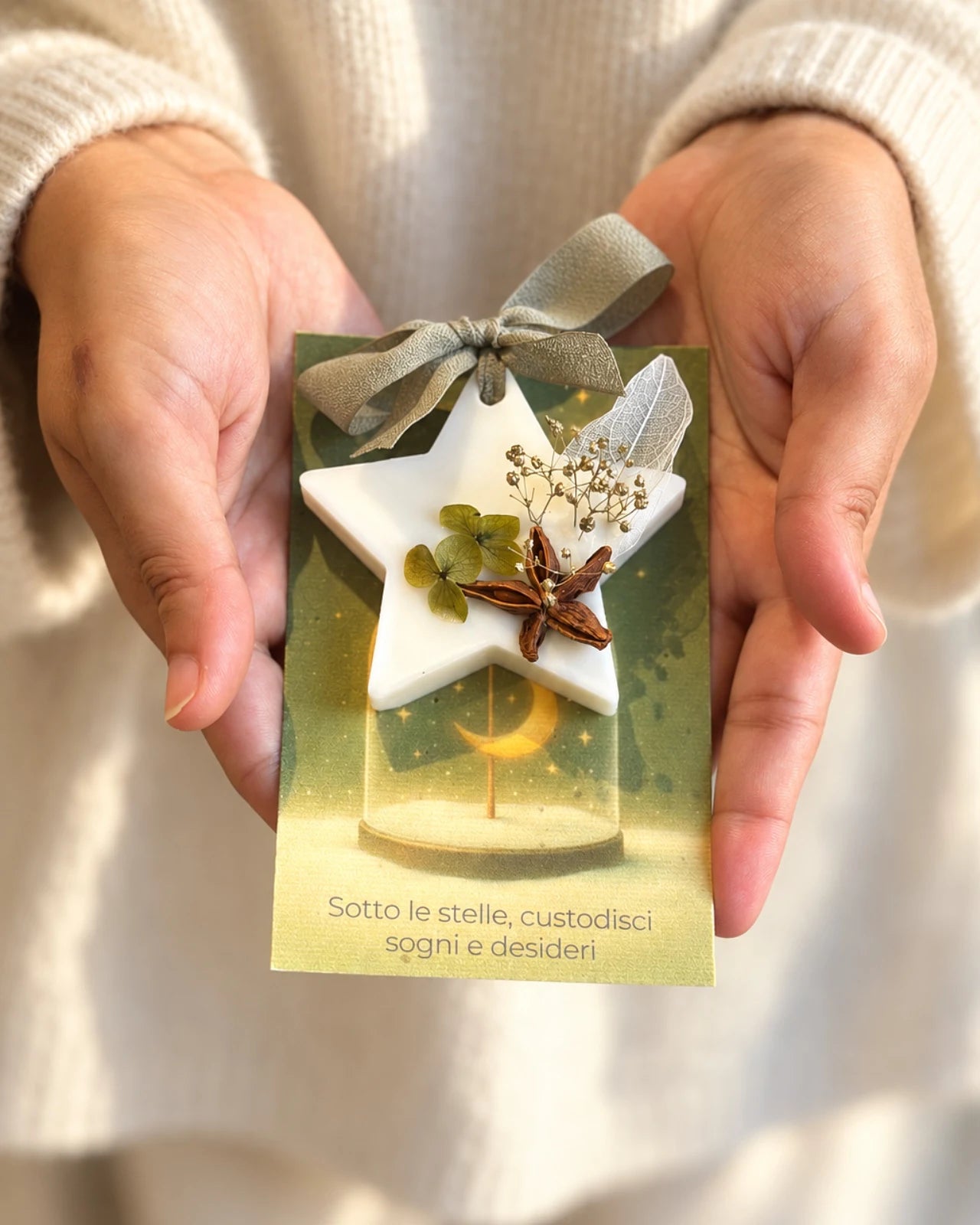 profumatore per cassetti ed armadi xmas Limited Edition - idee regalino di natale | tavoletta tartina in pura cera di soia profumi natalizi - stellina