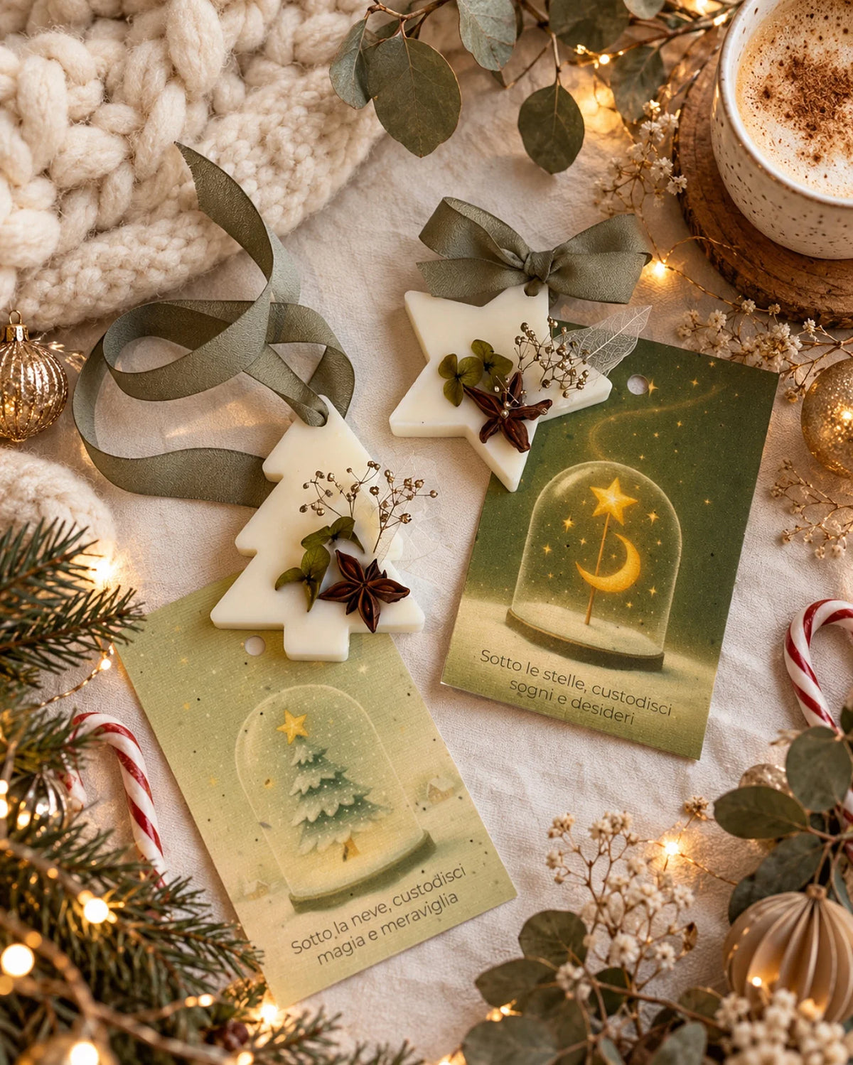 profumatore per cassetti ed armadi xmas Limited Edition - idee regalino di natale | tavoletta tartina in pura cera di soia profumata - alberello o stellina di natale 