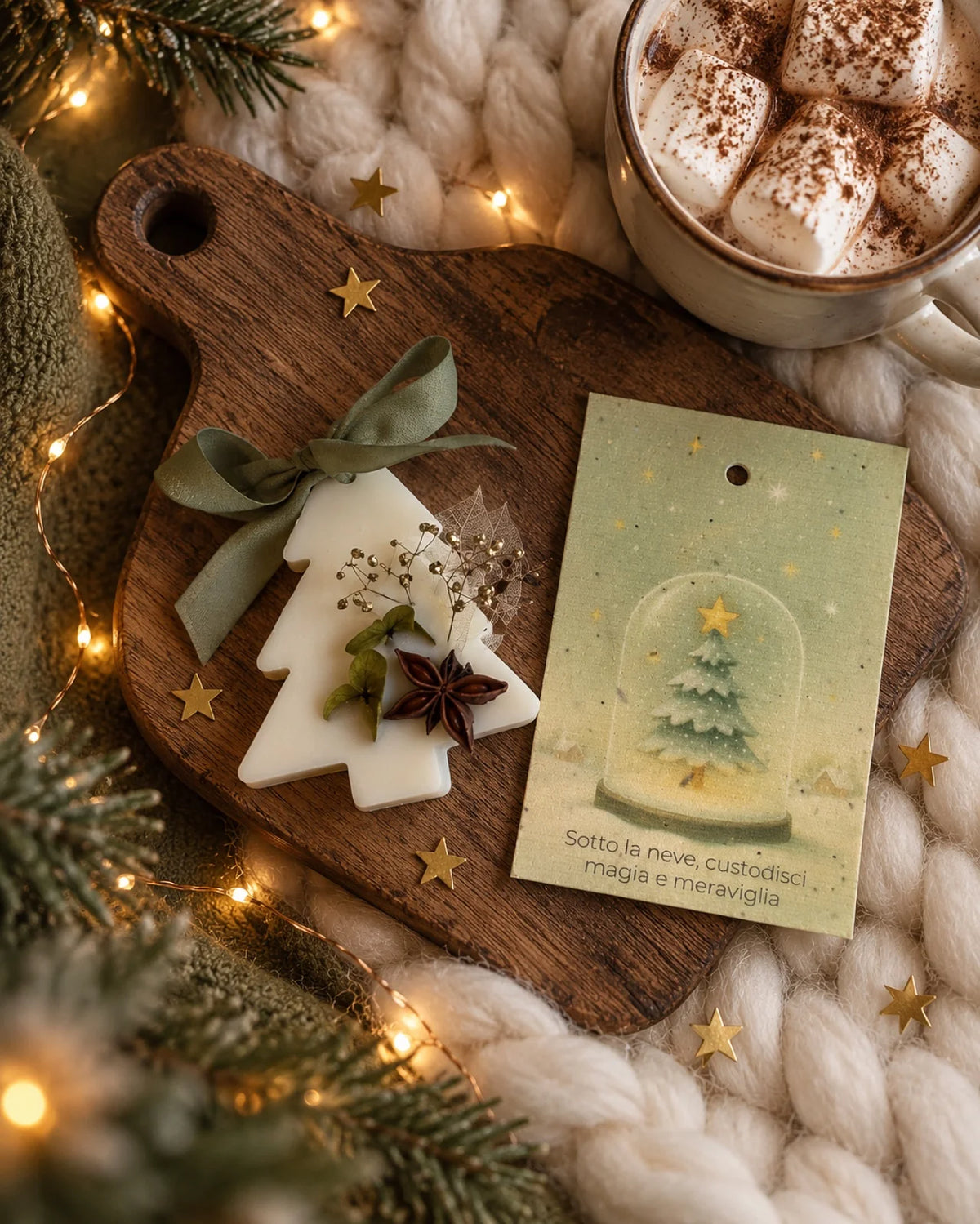 profumatore per cassetti ed armadi | tavoletta tartina a forma di Albero di Natale in pura cera di soia profumi di Natale