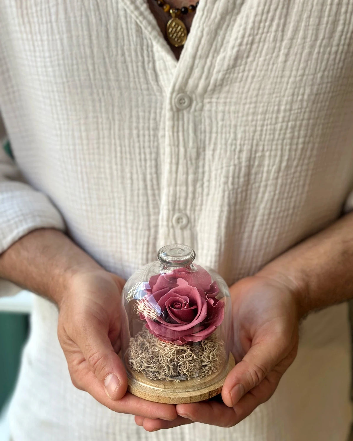 Fabula | Rosa Stabilizzata in Campana di Vetro