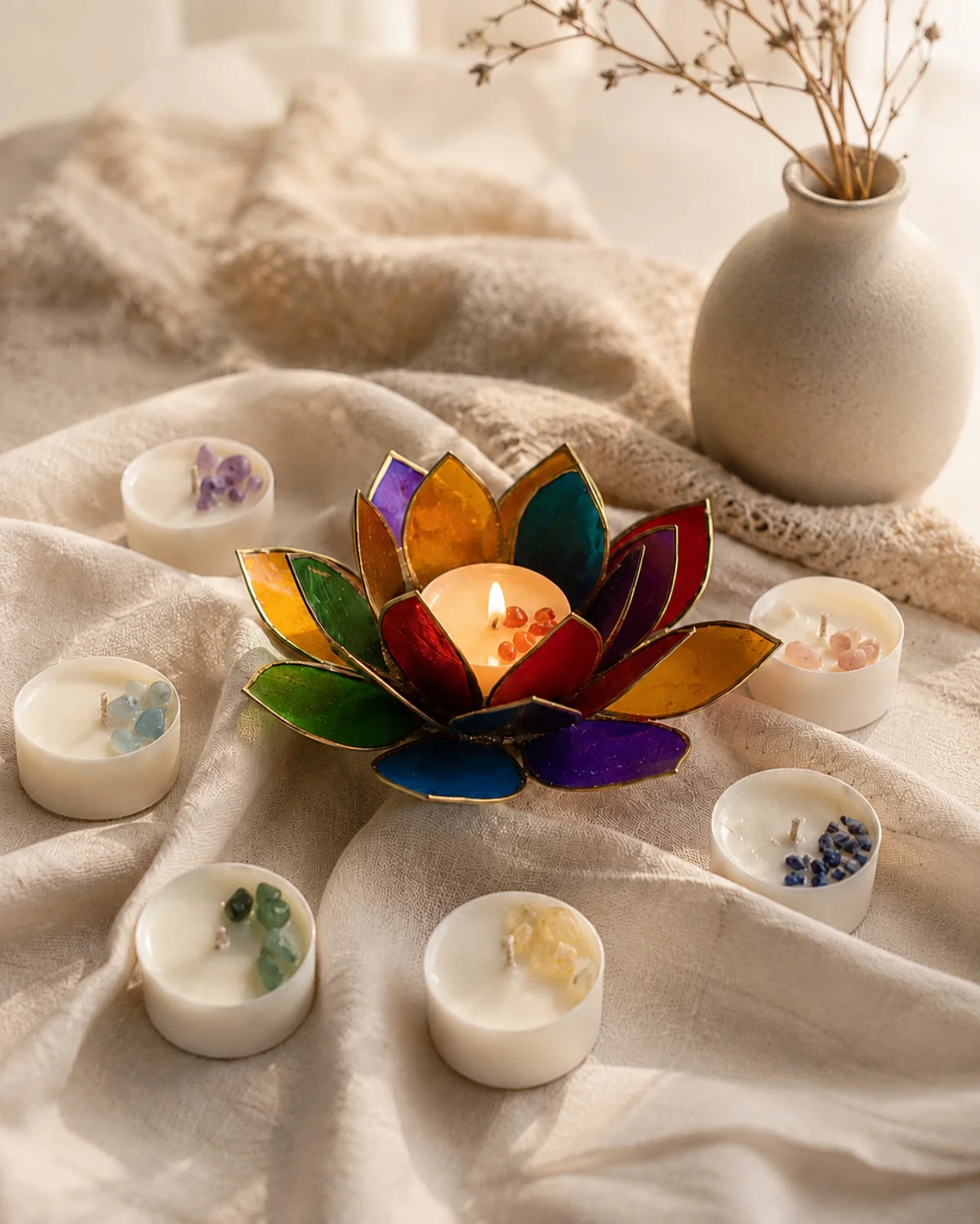 Gift box kraft SETTE kit rituale riequilibrio chakra pronto da regalare
