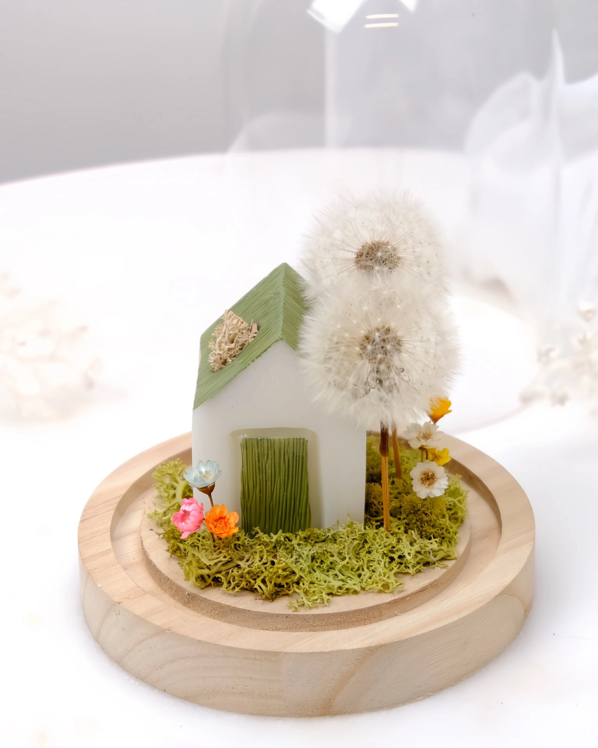 Il Giardino dei Desideri | Soffione Stabilizzato in Vetro con Prato Botanico