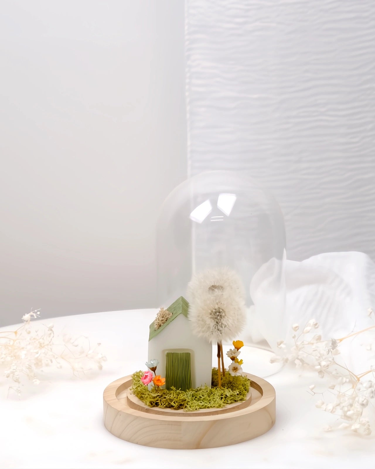 Il Giardino dei Desideri | Soffione Stabilizzato in Vetro con Prato Botanico