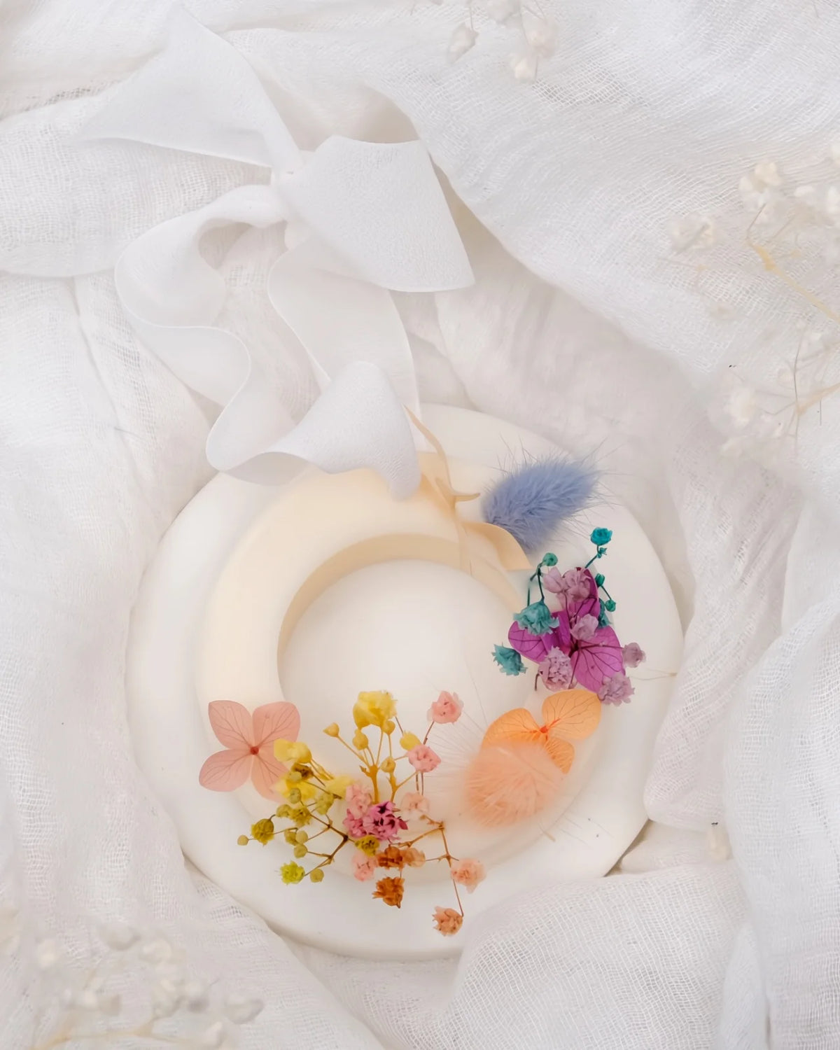 tavoletta botanica cera di soia per profumare cassetti ed armadi ghirlanda color arcobaleno pastello