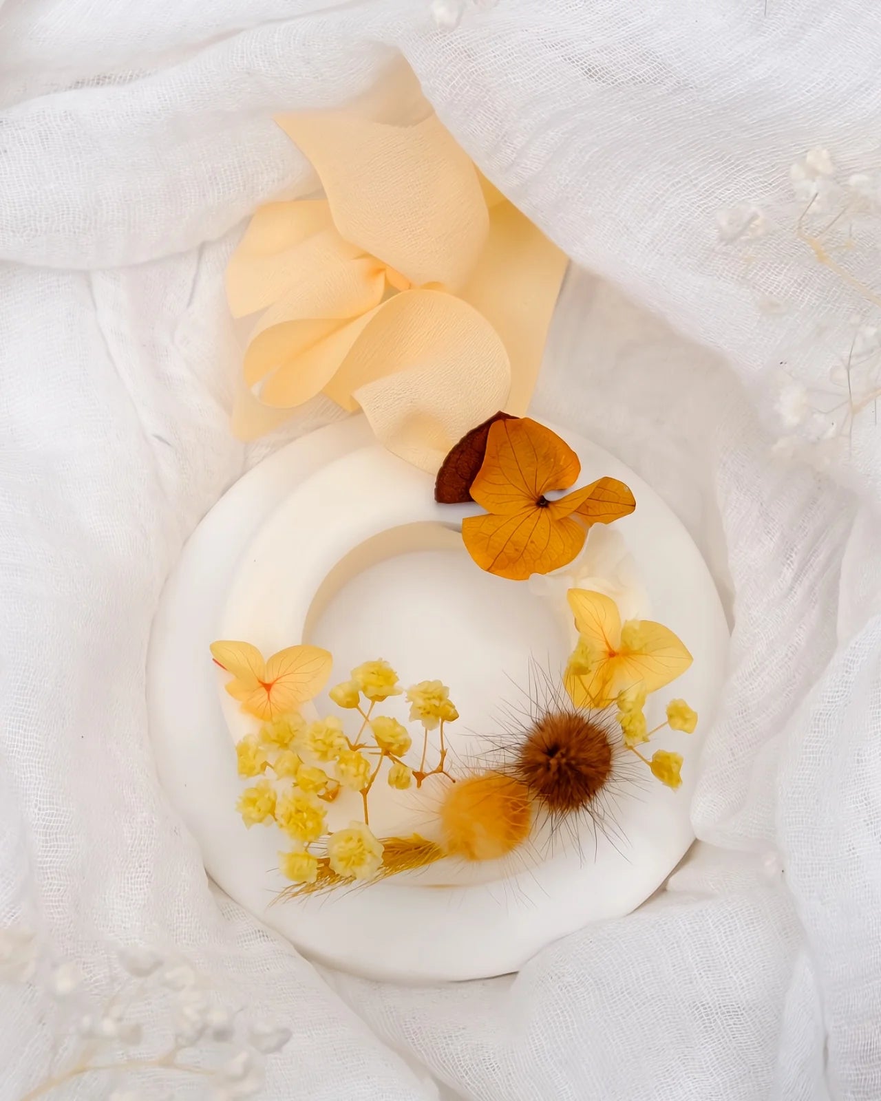 tavoletta botanica cera di soia per profumare cassetti ed armadi ghirlanda color giallo sole