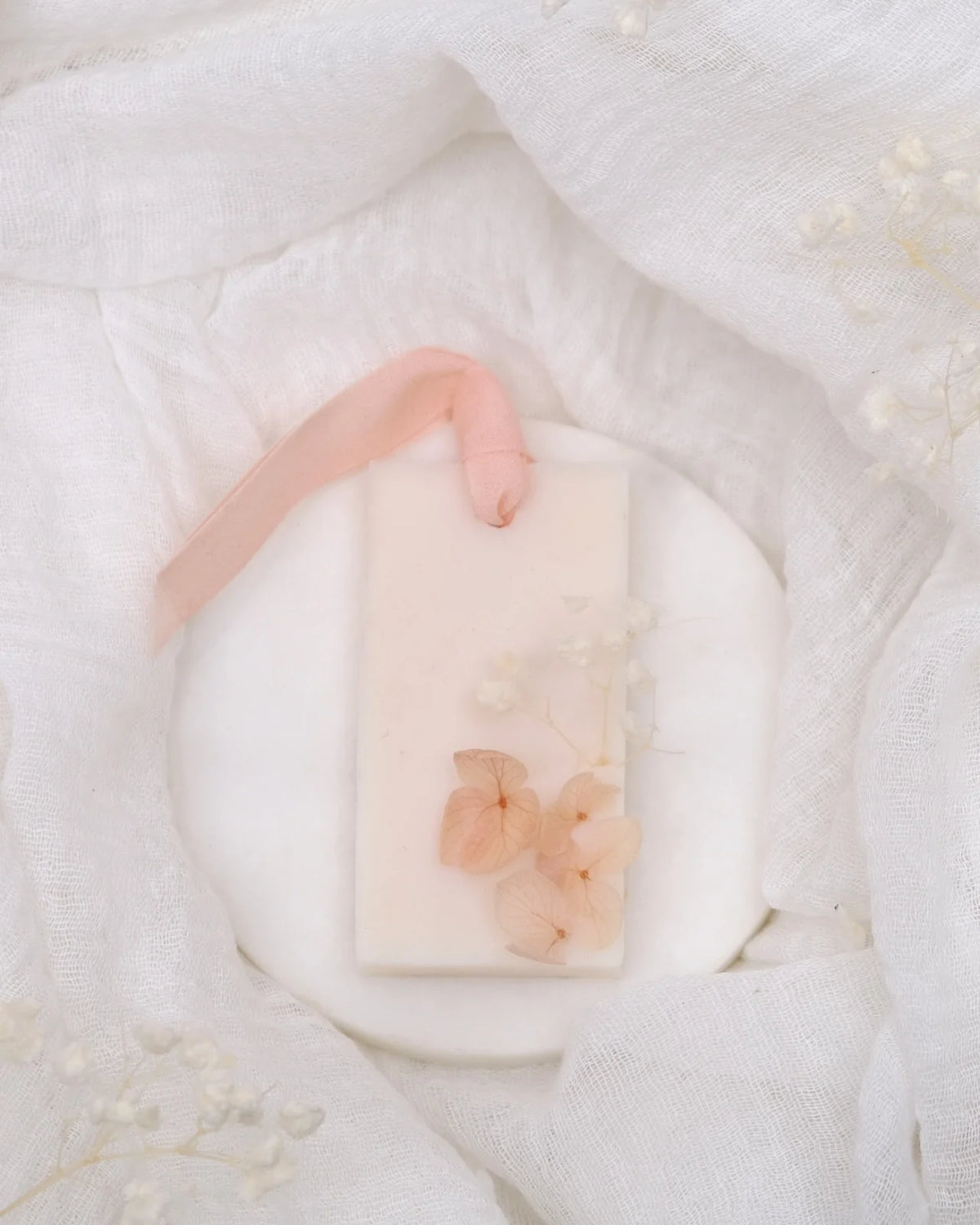 tavoletta botanica cera di soia per profumare cassetti ed armadi lingottino color rosa cipria