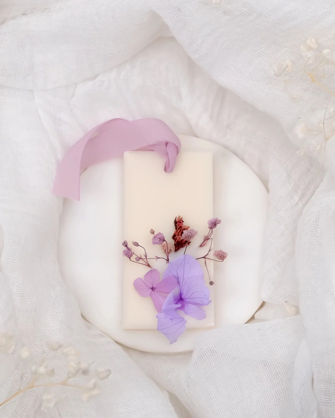 tavoletta botanica cera di soia per profumare cassetti ed armadi lingottino color lilla