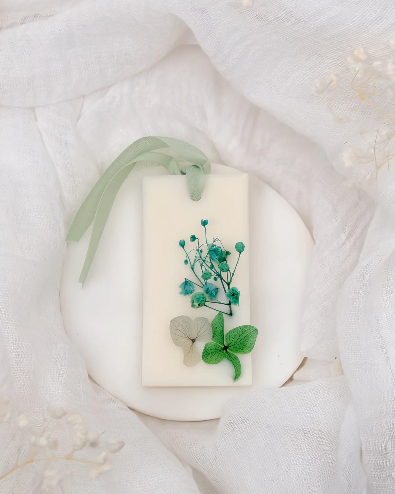 tavoletta botanica cera di soia per profumare cassetti ed armadi lingottino color verde menta