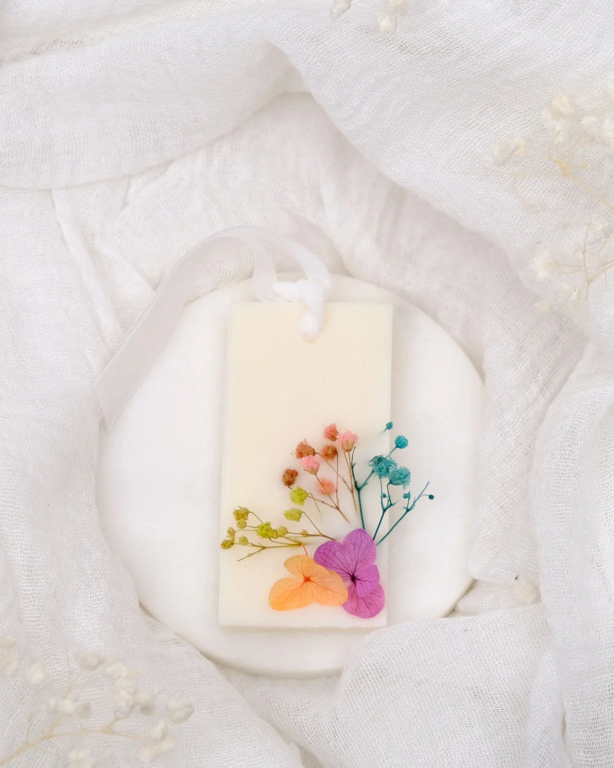 tavoletta botanica cera di soia per profumare cassetti ed armadi lingottino color arcobaleno pastello