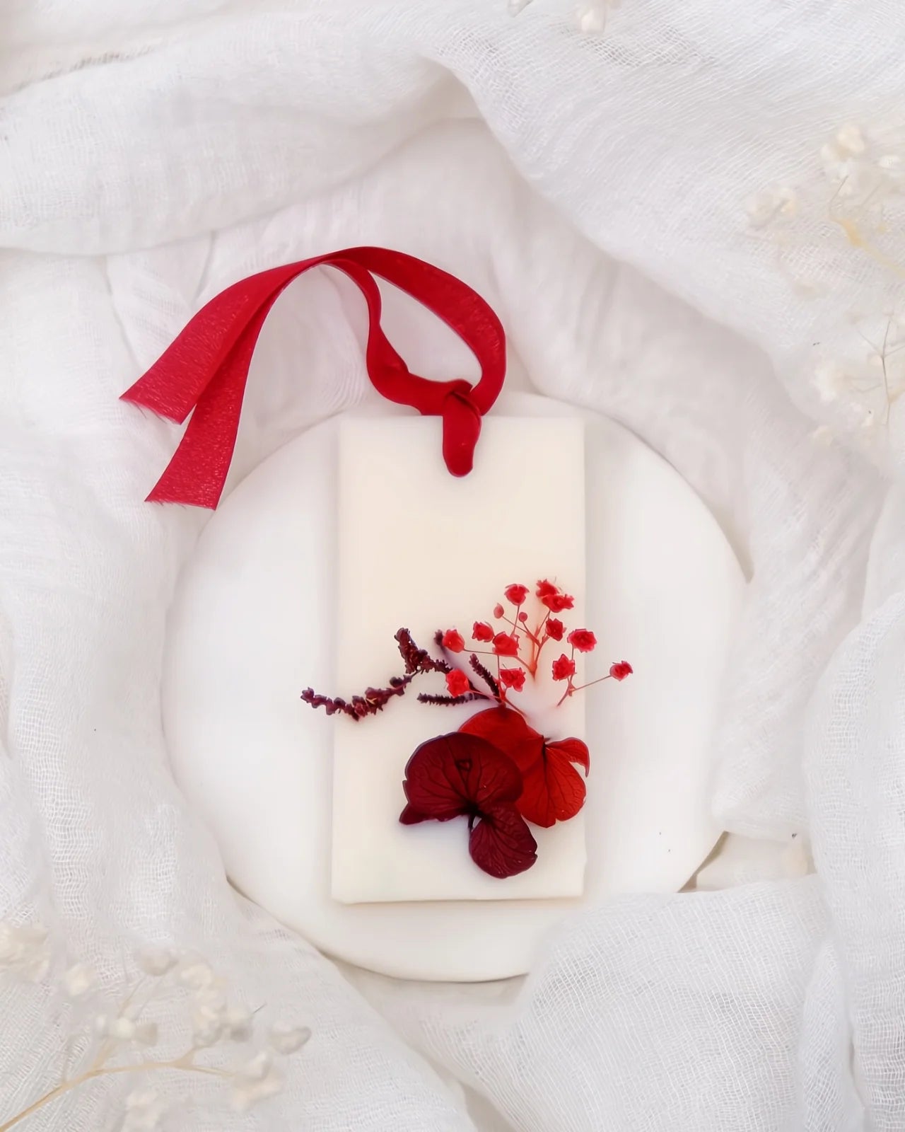 tavoletta botanica cera di soia per profumare cassetti ed armadi lingottino color rosso