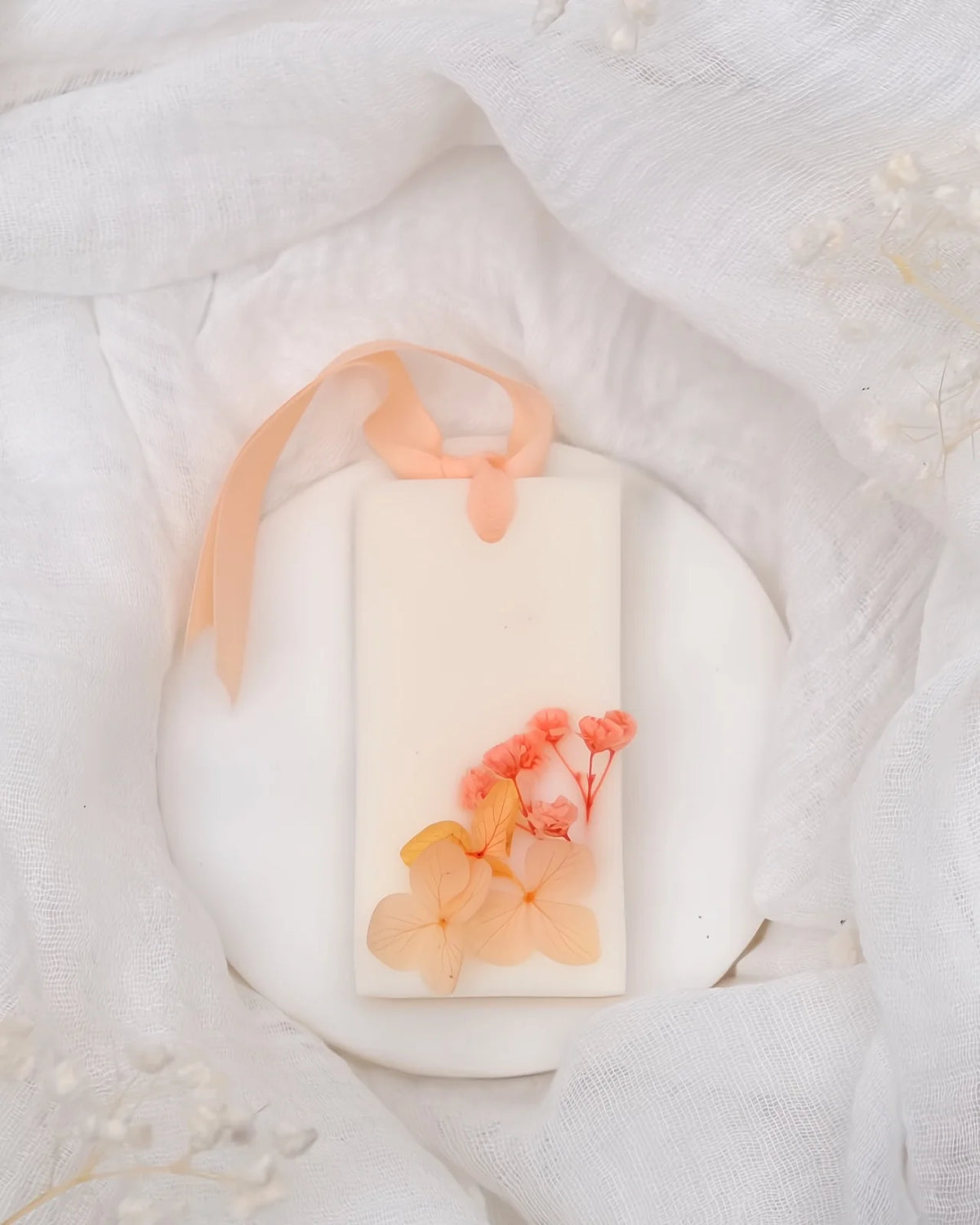 tavoletta botanica cera di soia per profumare cassetti ed armadi lingottino color pesca