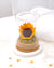 Girasole stabilizzato in ampolla di vetro con base sughero - regalo botanico