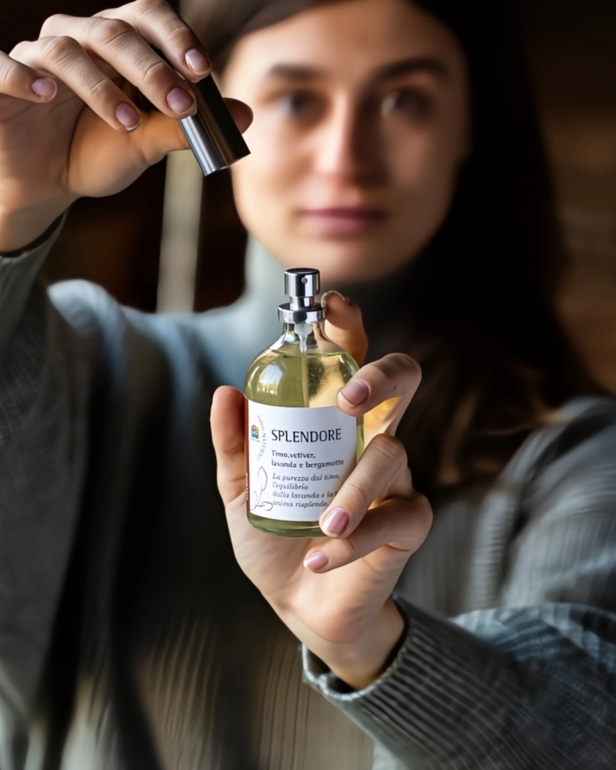 Splendore: profumo naturale botanico con oli essenziali di lavanda, timo, vetiver e bergamotto: fa risplendere l&#39;anima. Olfattiva. Io Sono La Luce Roma