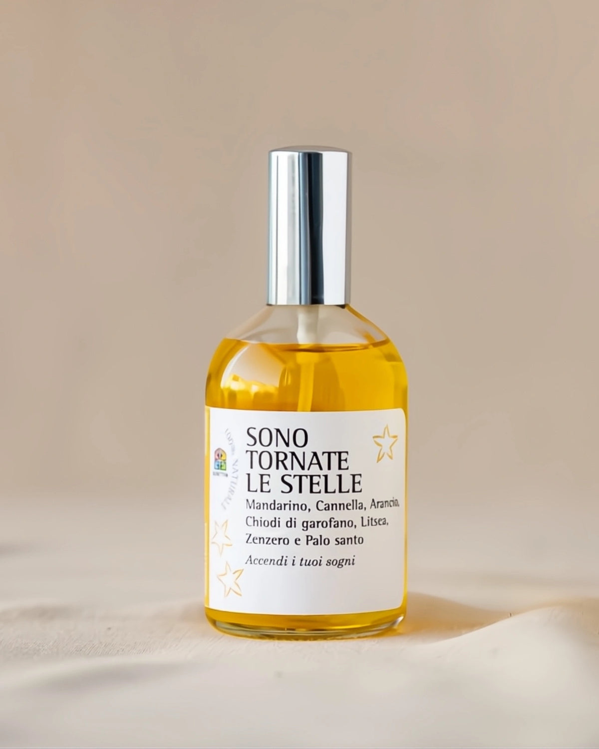 spray profumo d&#39;ambiente naturale aromaterapico speziato con Arancio, Cannella, Mandarino. Per ambienti e tessuti.