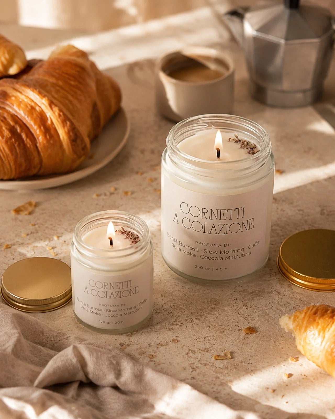 Collezione Stop al Tempo: candele per rituali di slow living e per rallentare il tempo | Cornetti a Colazione