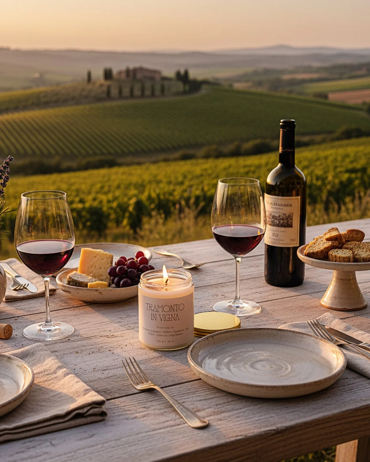 Tramonto in Vigna | Stop al Tempo | candela sensoriale slow living - profumo di vigneto toscano