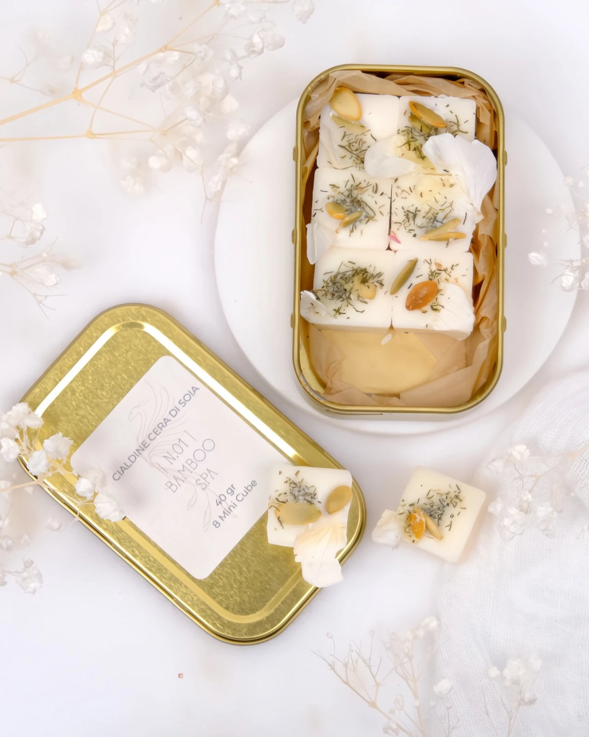  tartine profumate in pura cera di soia al profumo di bambù