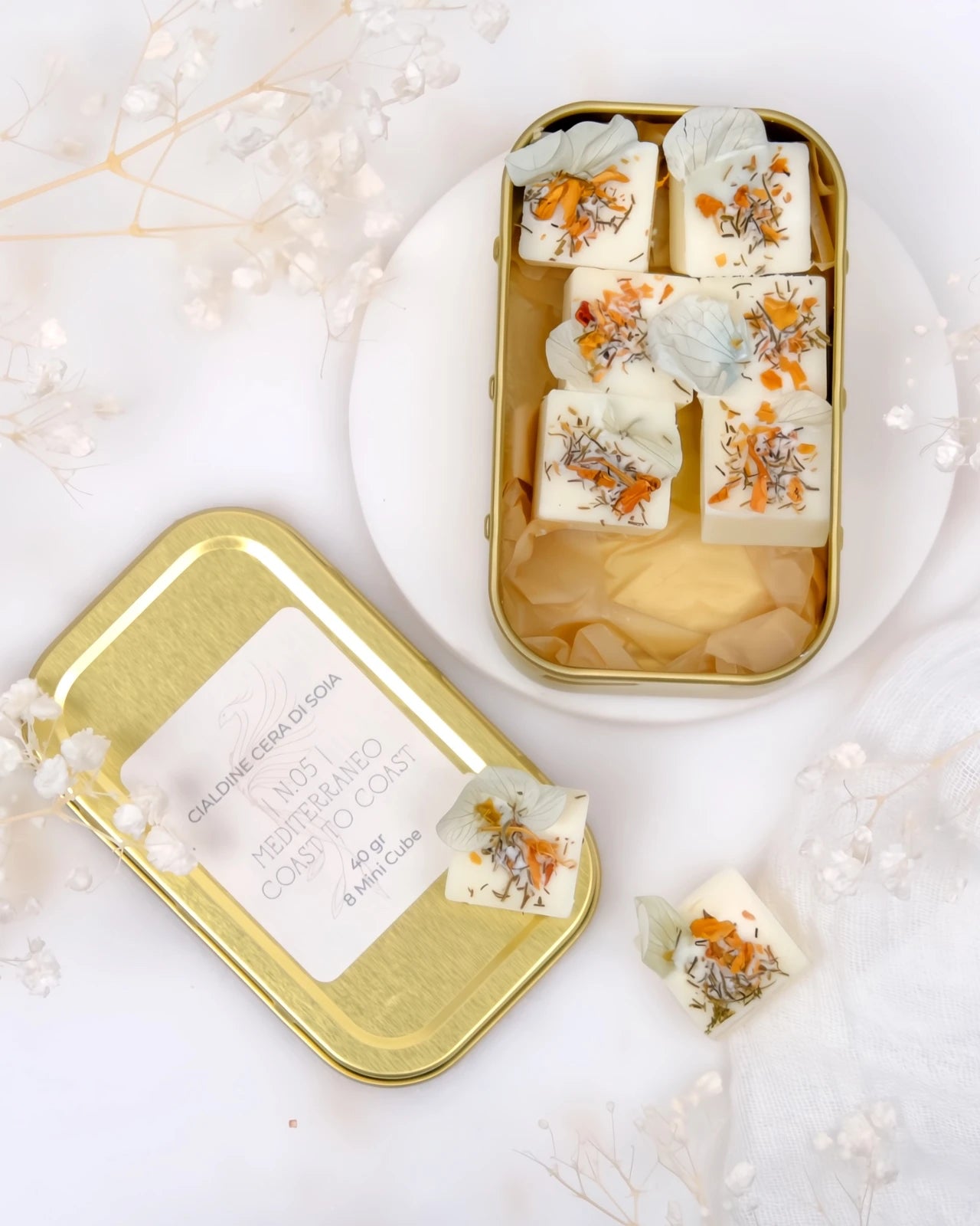 tartine profumate in pura cera di soia al profumo di mandarino basilico e lime