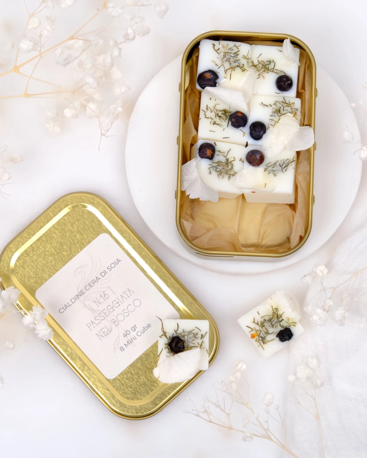 tartine profumate in pura cera di soia al profumo di bosco