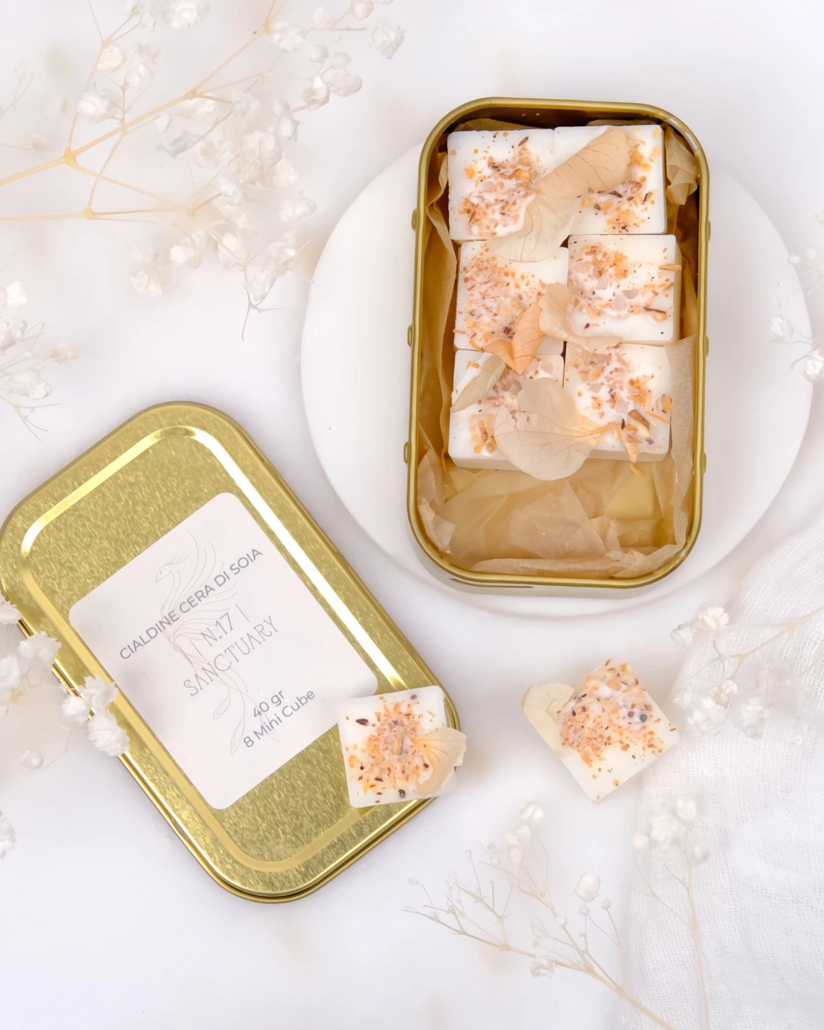 tartine profumate in pura cera di soia al profumo di palo santo