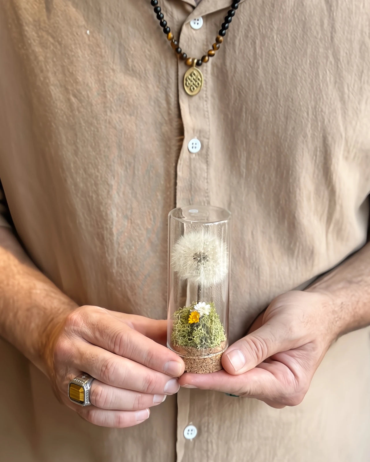 Il Giardino dei Desideri | Soffione Stabilizzato in Vetro con Prato Botanico