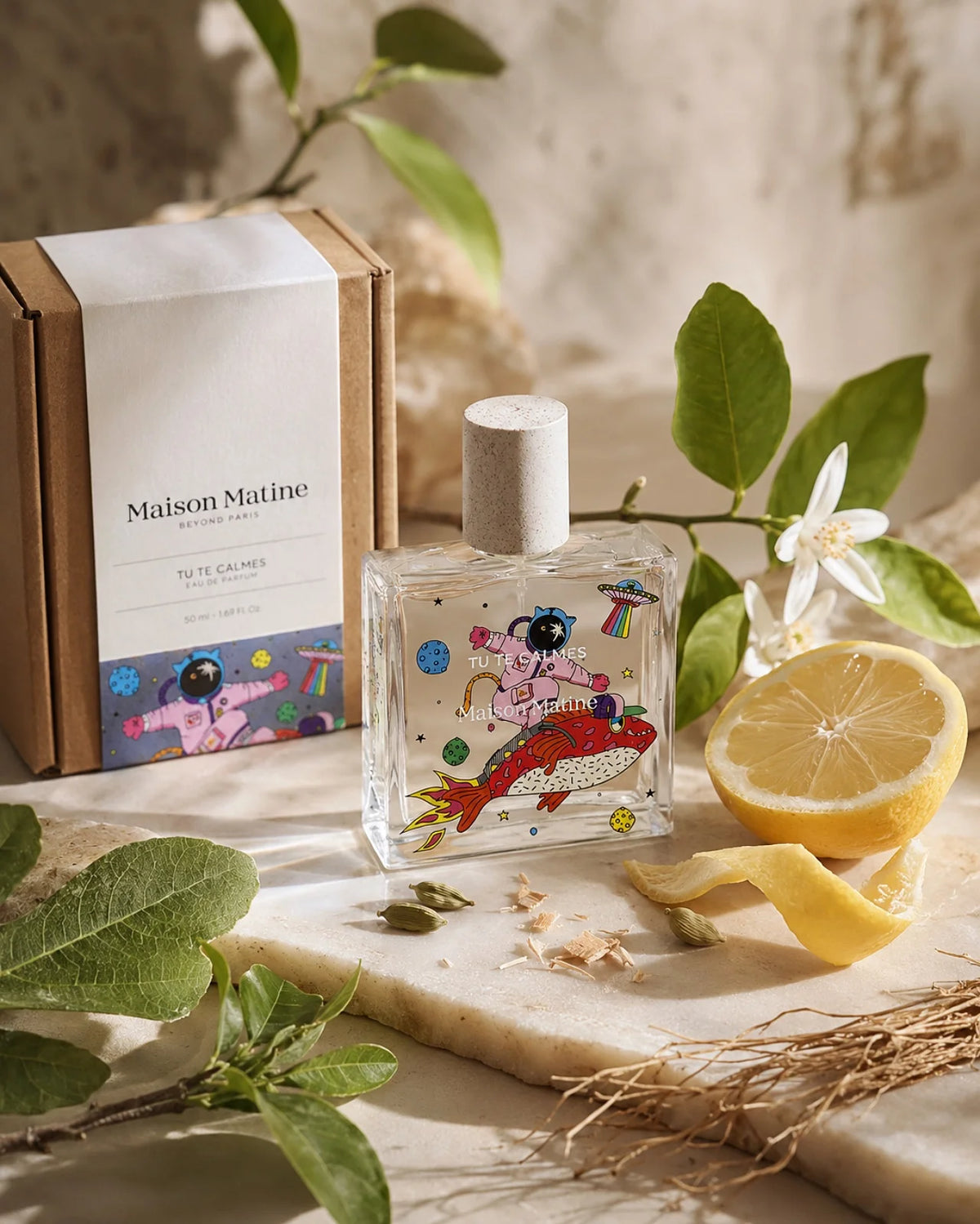 Tu Te Calmes di Maison Matine - Roma | Eau de Parfum - 50 ml | Profumo di nicchia francese verde, agrumato, fresco, pulito, aromatico, legnoso, muschiato