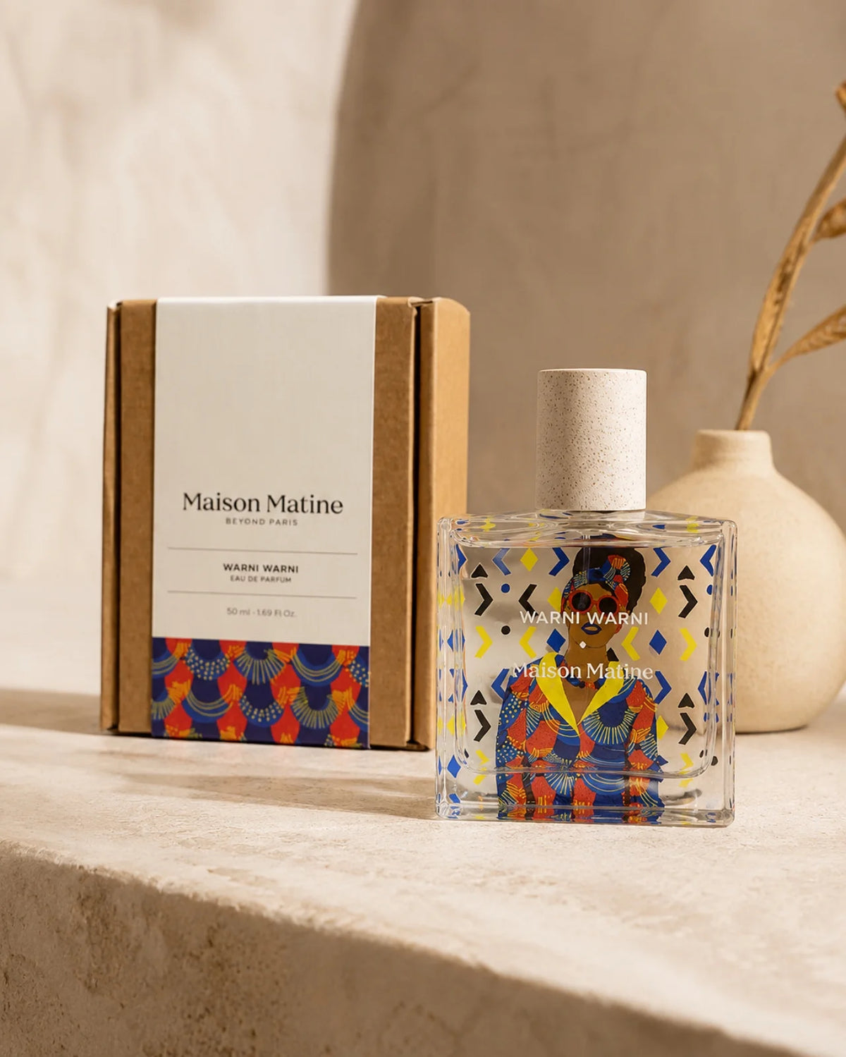 Warni Warni di Maison Matine - Roma | Eau de Parfum - 50 ml | Profumo di nicchia francese floreale,  muschiato, pulito e verde al tè, cardamomo, fiori bianchi